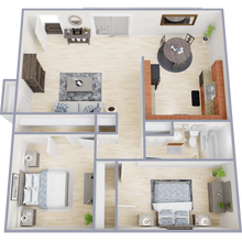 2 bed 1 bath B (4249) 4249-42 floor plan